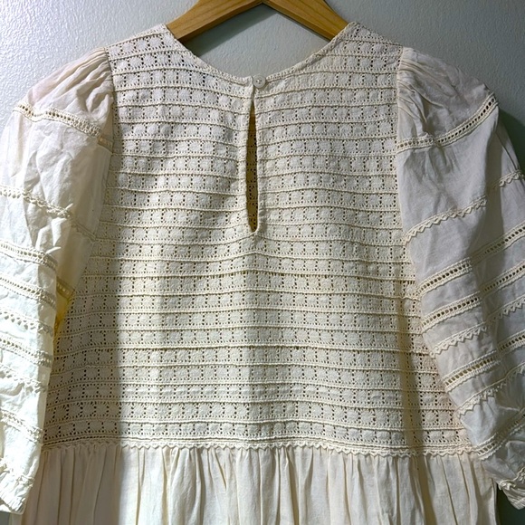 Anthropologie Dresses & Skirts - Anthropologie Cream Puff Sleeve Mini Dress